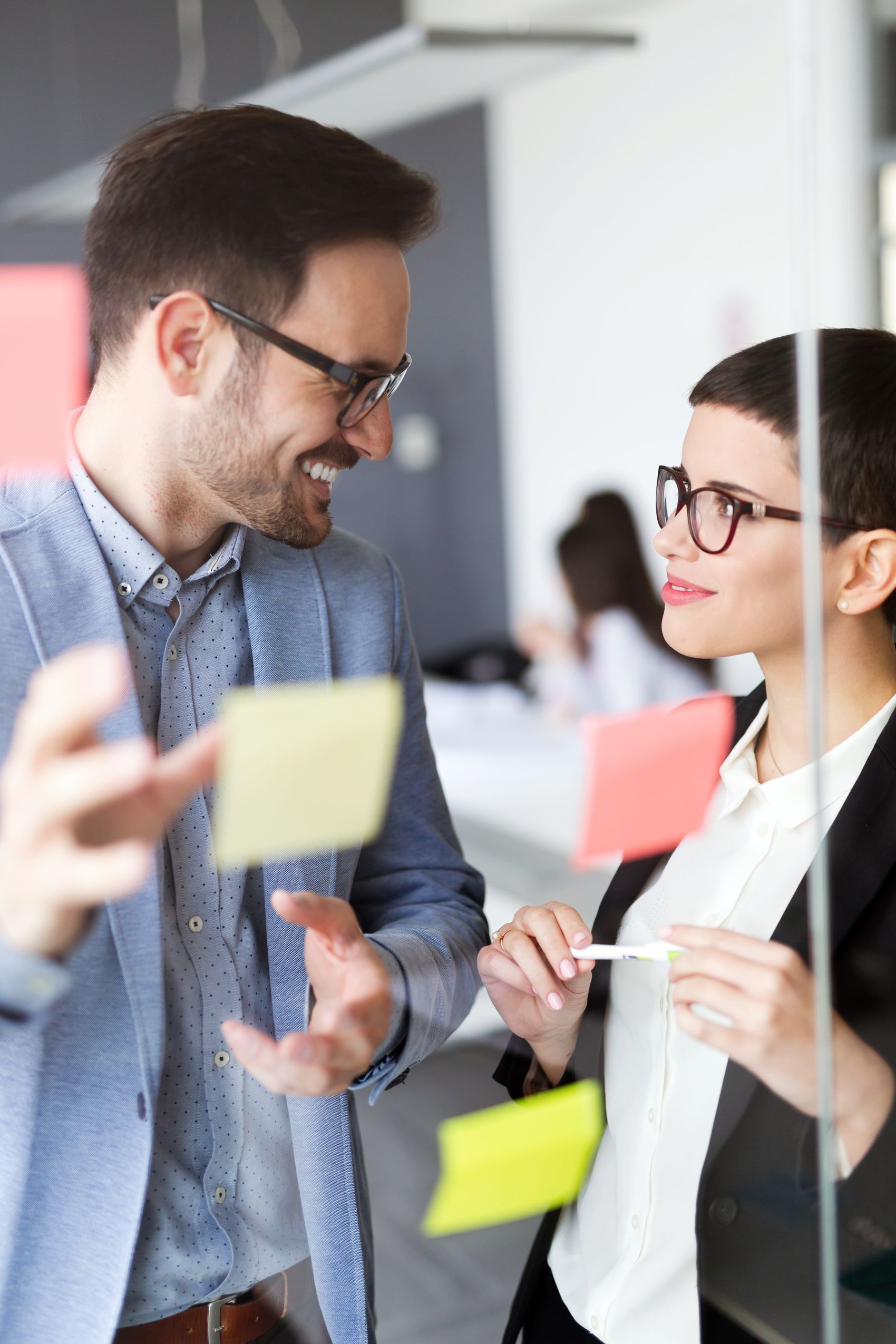 A working session with post-it notes